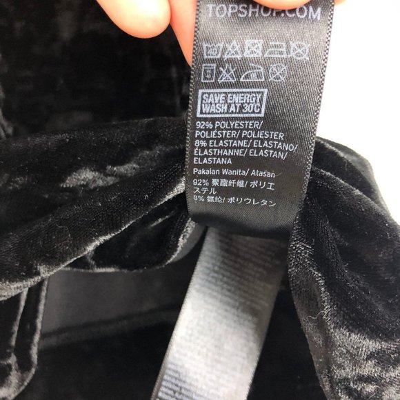 TOPSHOP Crushed Velvet Twist Front Cropped Top - Picture 6 of 6